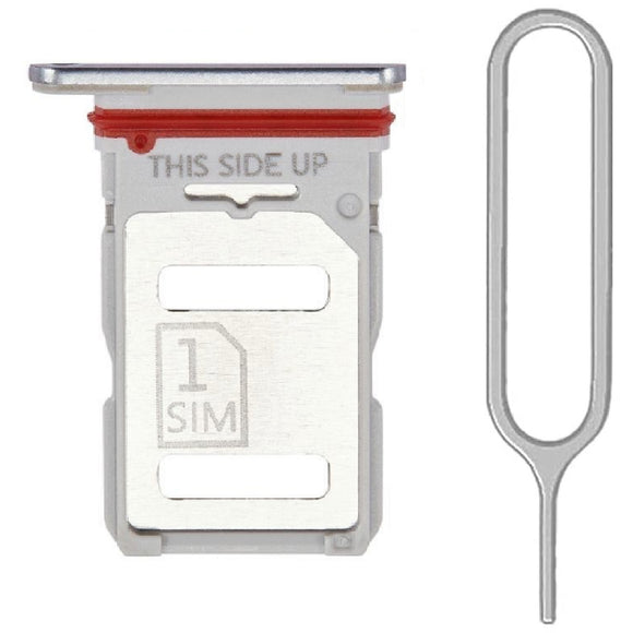 For Motorola Moto Edge 30 Sim Card Tray Dual Sim Replacement With Sim Ejector Tool XT2203-1 - Silver