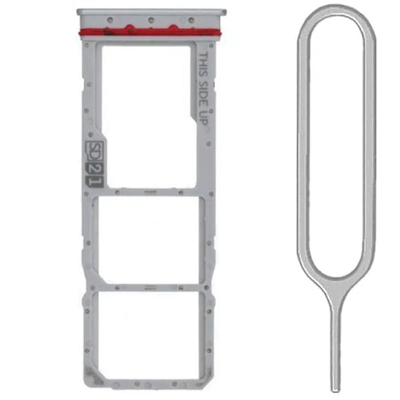 For Motorola Moto G32 Sim Card Tray Dual Sim Replacement With Sim Ejector Tool - Silver