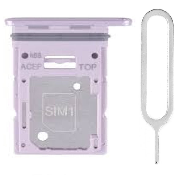 For Samsung Galaxy A35 SM-A356 Sim Card Tray Dual Sim Micro SD Card Holder Replacement With Sim Ejector Tool - Lilac