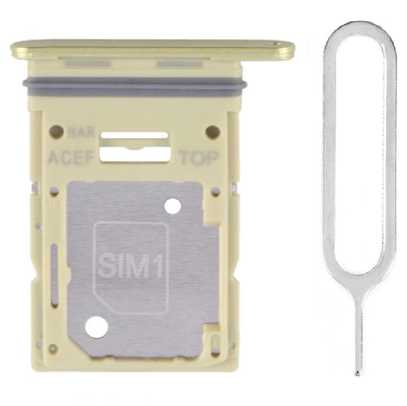 For Samsung Galaxy A35 SM-A356 Sim Card Tray Dual Sim Micro SD Card Holder Replacement With Sim Ejector Tool - Lemon