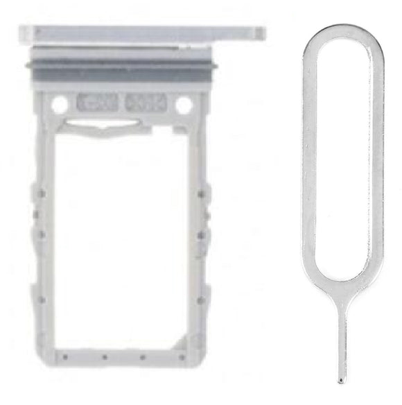 For Samsung Z Flip 5 F731 Sim Card Tray Dual Sim Replacement With Sim Ejector Tool - Silver