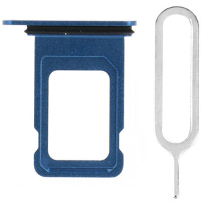 For iPhone 14 Plus (6.7") Sim Card Tray Dual Sim Replacement With Sim Ejector Tool - Blue